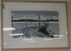 Edwin La Dell, limited edition print, ... Ferry, signed in pencil, 2/40, 42 x 68cm