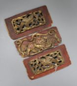 Three Chinese wood carvings