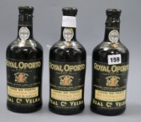 Three bottles of Royal Oporto 1970 vintage port