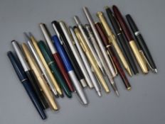 A collection of Parker and other pens etc.