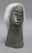 Philip Kotokwa. A carved stone bust, signed height 25cm