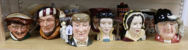 Eleven Royal Doulton character mugs including The Auctioneers, William Grant, Aramis, The