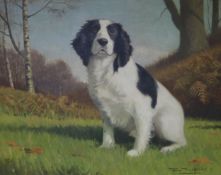 Roy Nockolds oil on canvas, 'Study of a Royal dog named Bing'