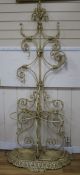 A wrought iron hall stand W.85cm
