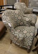 A pair of late 19th century tub chairs