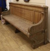 A 19th century Continental oak settle W.approx. 255cm