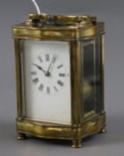 An early 20th century brass carriage clock