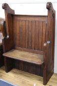 An oak hall bench W.84cm