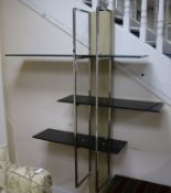 A set of modern Deco-style wall shelves W.120cm
