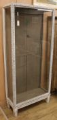 A French painted faux bamboo display cabinet W.82cm