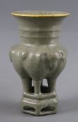 A Chinese celadon glazed vase height 17.5cm