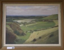 Clarence Braley, oil on canvas board, From Chantry Hill, Storrington, signed, 40 x 55cm