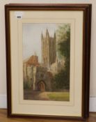 S. J. Nash, three watercolours, views of Canterbury c.1934, signed, 45 x 27cm