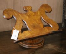 A Victorian satinwood adjustable bookstand W.38cm