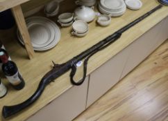 A Middle Eastern flintlock musket length 162cm