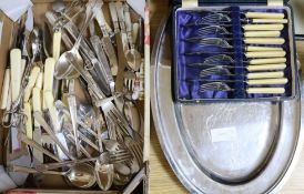 A quantity of assorted plated cutlery