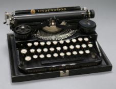 A cased Underwood standard portable typewriter