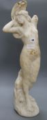 An Art Nouveau alabaster figure of a lady, signed E. Battiolia, marked Firenze