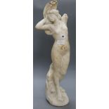 An Art Nouveau alabaster figure of a lady, signed E. Battiolia, marked Firenze