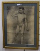 English School c.1900charcoal on paperStudy of a standing male nude67 x 47cm