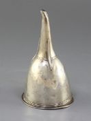 A George III silver wine funnel, William Bennett, London, 1809, 13.5cm.