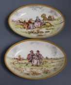 Emile Lessore for Wedgwood - a pair of small oval earthenware dishes, ex Geoffrey Godden