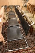 A set of four leather and chrome Van der Rohde chairs