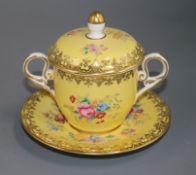 A Copelands bone china cup, cover and stand, c.1900, ex Geoffrey Godden collection 11.5cm