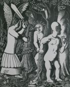 William Kermode (Grosvenor School), linocut, 'The Fruit of the Tree', signed in pencil, 18/50, 56