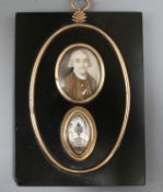 A George III oil on ivory double miniature of William Smith 'to whose ...... and property Thomas