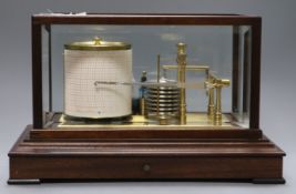 A mahogany cased barograph