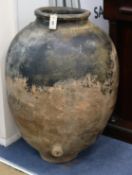 A large Greek style terracotta oil jar H.90cm