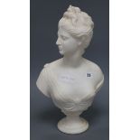 A marble bust of a lady, after Houdon height 45.5cm