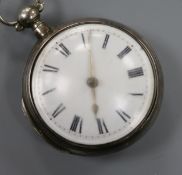 A George III silver pair cased keywind verge pocket watch by Dwerrihouse & Carter, London.