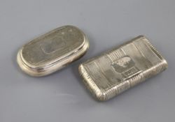 Two George III silver snuff boxes, Birmingham, 1812 and Samuel Pemberton, Birmingham, 1798,