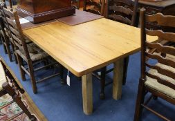 A pine refectory table 255 x 90cm