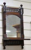 A Victorian mahogany wall mirror H.60cm. W.29cm.