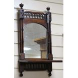 A Victorian mahogany wall mirror H.60cm. W.29cm.