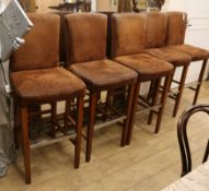 Five suede bar stools