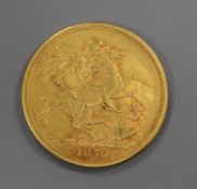 A Victoria 1876 gold full sovereign.ex Congelow House
