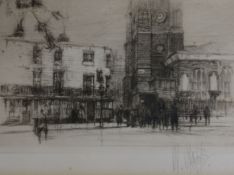 William Walcot, etching, Chelsea Church, signed in pencil, 9 x 15cmex Congelow House