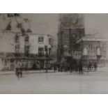 William Walcot, etching, Chelsea Church, signed in pencil, 9 x 15cmex Congelow House