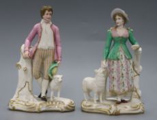 A pair of Victorian bisque figures, ex Geoffrey Godden collection height 18cm