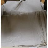 Six French provincial monogrammed linen sheets