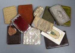 Three silver mounted card cases and other various card cases, late 19th/early 20th century including