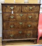 A George II walnut chest of drawers W.103cm