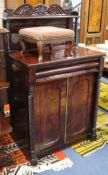A George IV mahogany chiffonier, with raised panel to the back, open shelf, moulded frieze drawer