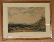 Edwin Harris, watercolour, Amberley Mount from West Chiltington Common, 37 x 56cm