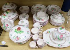 A French K & G Luneville 'Old Strasbourg' pattern faience pottery part dinner and breakfast service,