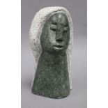 Philip Kotokwa. A carved stone bust, signed height 25cm